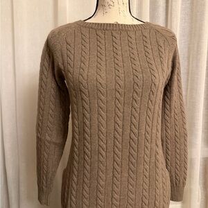 Brunello Cucinelli Tan Cable Knit Sweater in mint condition